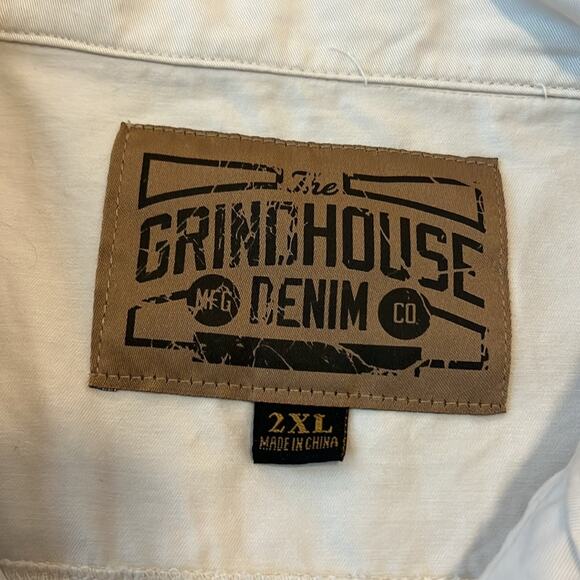 🌴 The Grindhouse‎ Denim Co. Beaulieu Sur-Mer Embroidered Shirt 2XL XXL Men’s - Picture 11 of 16
